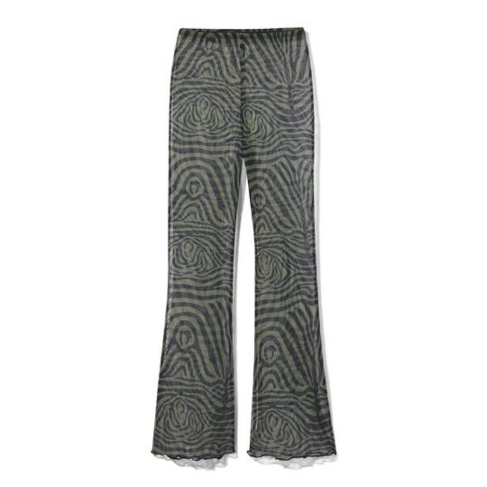 Inamorata NWT Beachwood Sheer Mesh Pant in Olive Zebra size Large